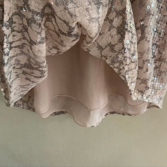 REBECCA TAYLOR Leopard Print Sequins Cocktail Party 70’s Women’s Size 10 - Picture 7 of 9